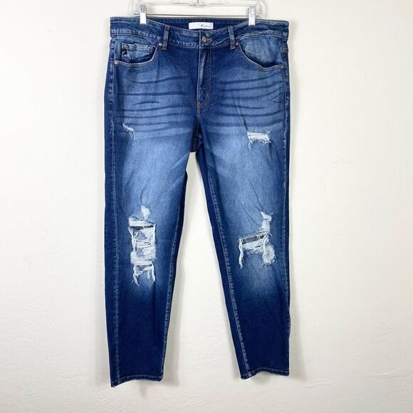 Kancan Plus Size Distressed Sandblast Denim High Rise Skinny Jeans Size 18 - Picture 1 of 6